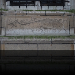 Halle  opschrift in de muur van het kasteel